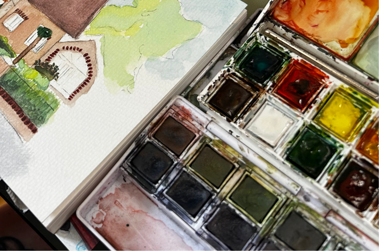 Watercolor paint palette